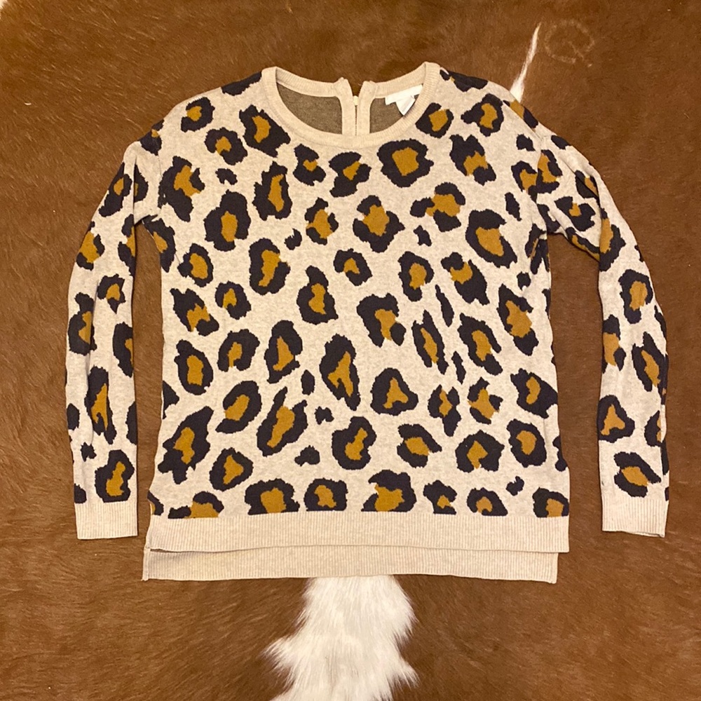H&M leopard cotton sweater